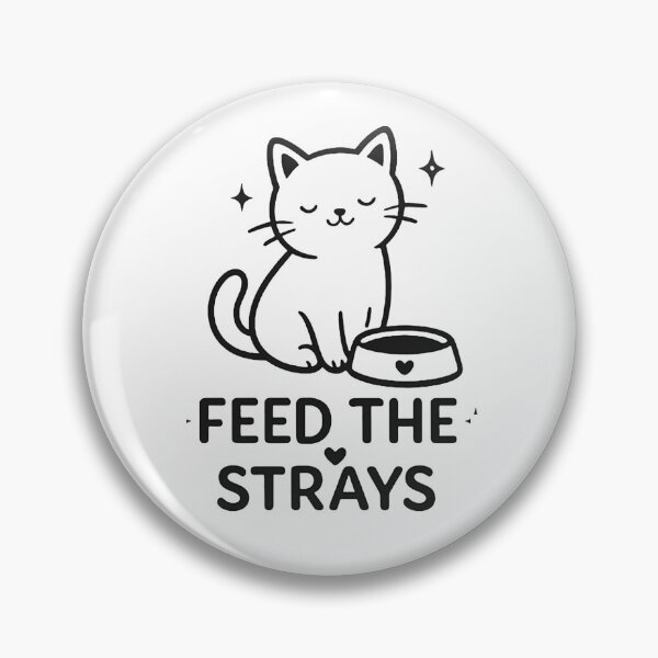 Item preview, Feed The Strays Cute Cat Minimal Design designed and sold by Lovestickerco.