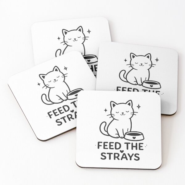 Item preview, Feed The Strays Cute Cat Minimal Design designed and sold by Lovestickerco.