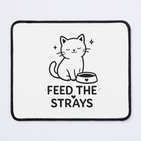 Item preview, Feed The Strays Cute Cat Minimal Design designed and sold by Lovestickerco.