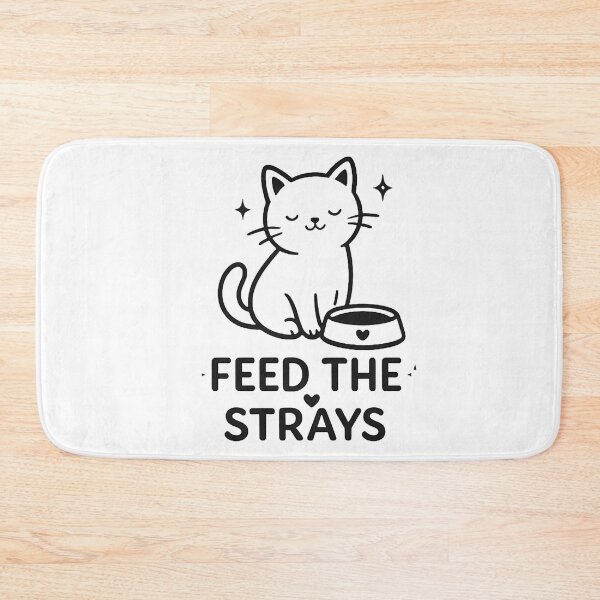 Item preview, Feed The Strays Cute Cat Minimal Design designed and sold by Lovestickerco.