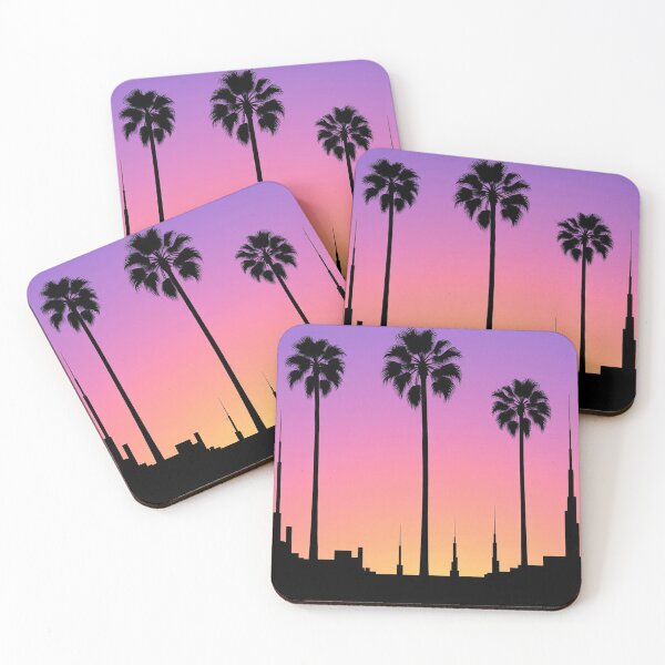 Item preview, Palm City Skyline Sunset Retro Gradient designed and sold by Moodoncraft-.