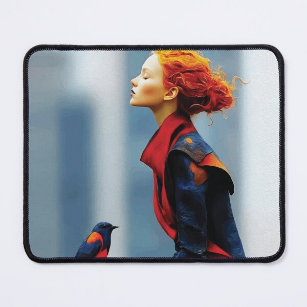 Item preview, Woman With Bird By Window Art designed and sold by RamyGallery.