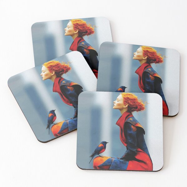 Item preview, Woman With Bird By Window Art designed and sold by RamyGallery.