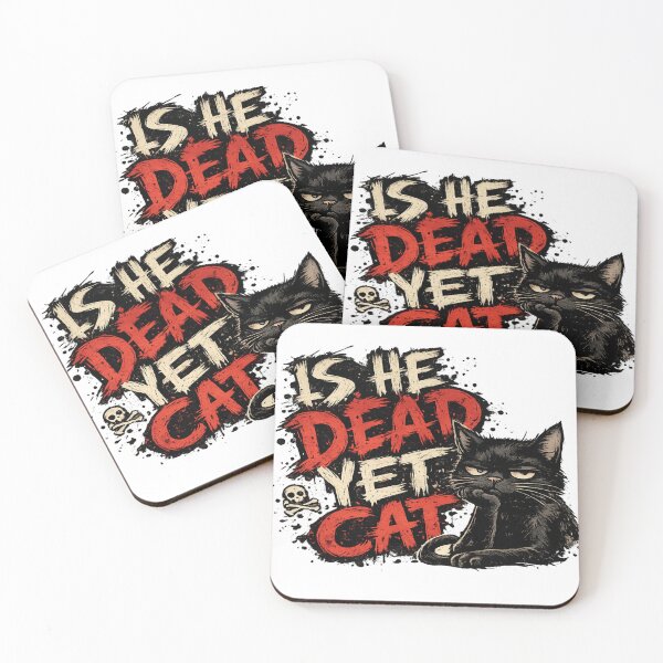 Item preview, Is He Dead Yet Cat Dark Humor Retro designed and sold by madebysiwa.