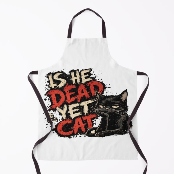 Item preview, Is He Dead Yet Cat Dark Humor Retro designed and sold by madebysiwa.