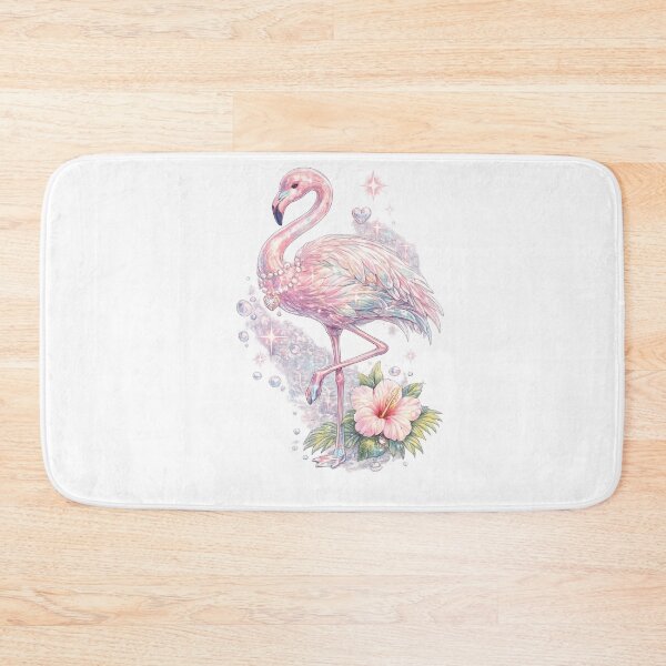 Item preview, Iridescent Pink Flamingo Hibiscus Y2K Tropical Glitter Aesthetic designed and sold by y2ktropical.