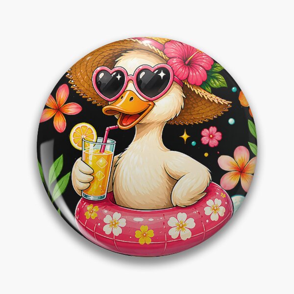 Item preview, Floral Duck Tropical Vacation Float Florid Beach Summer designed and sold by Littermin.