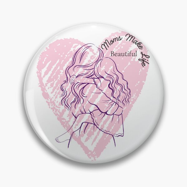 Item preview, Moms Make Life Beautiful Mother and Daughter Heart Gift designed and sold by byLizedesigns.