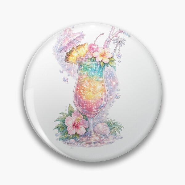 Item preview, Holographic Tropical Cocktail Y2K Summer Beach Aesthetic designed and sold by y2ktropical.