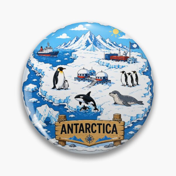 Item preview, Antarctica Polar Wildlife Scenic Map designed and sold by Myra365Art.