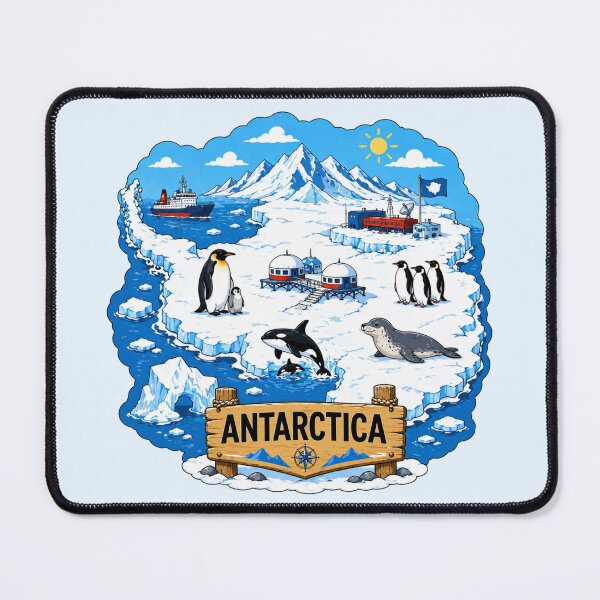 Item preview, Antarctica Polar Wildlife Scenic Map designed and sold by Myra365Art.