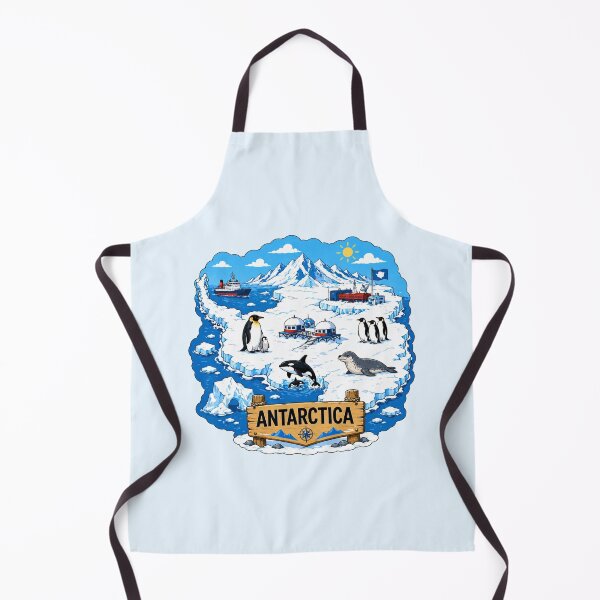 Item preview, Antarctica Polar Wildlife Scenic Map designed and sold by Myra365Art.