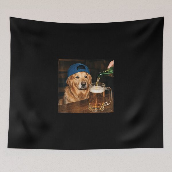 Item preview, Golden Retriever Drinking Beer Funny Dog Meme designed and sold by Vonravenn.