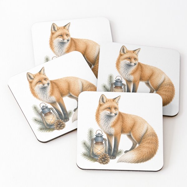 Item preview, Watercolor Fox Lantern Woodland Art designed and sold by Wild Whimsy Studio.