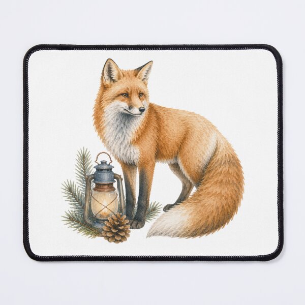 Item preview, Watercolor Fox Lantern Woodland Art designed and sold by Wild Whimsy Studio.