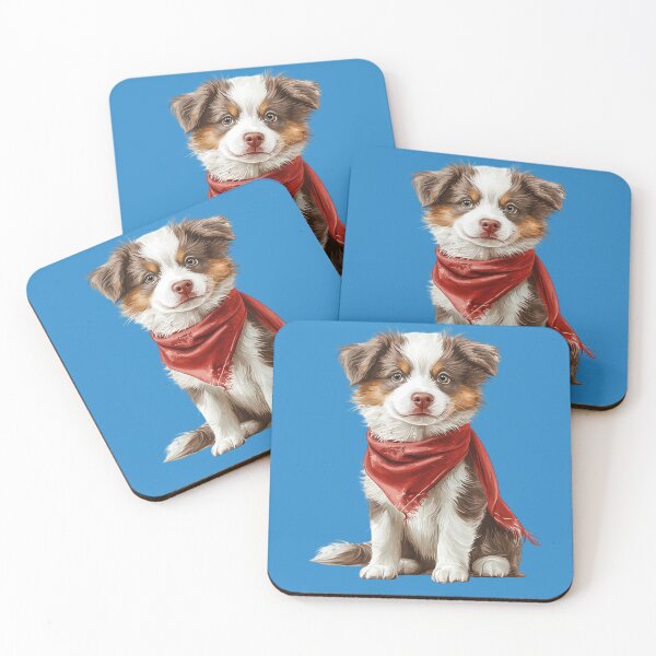 Item preview, Cute Brown Dog wearing Red Bandana Watercolor Aesthetic designed and sold by NotasCreativa.