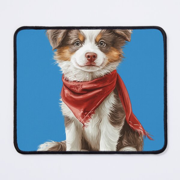 Item preview, Cute Brown Dog wearing Red Bandana Watercolor Aesthetic designed and sold by NotasCreativa.
