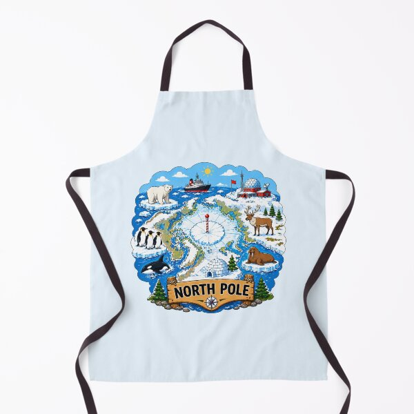 Item preview, North Pole Arctic Wildlife Scenic Map designed and sold by Myra365Art.