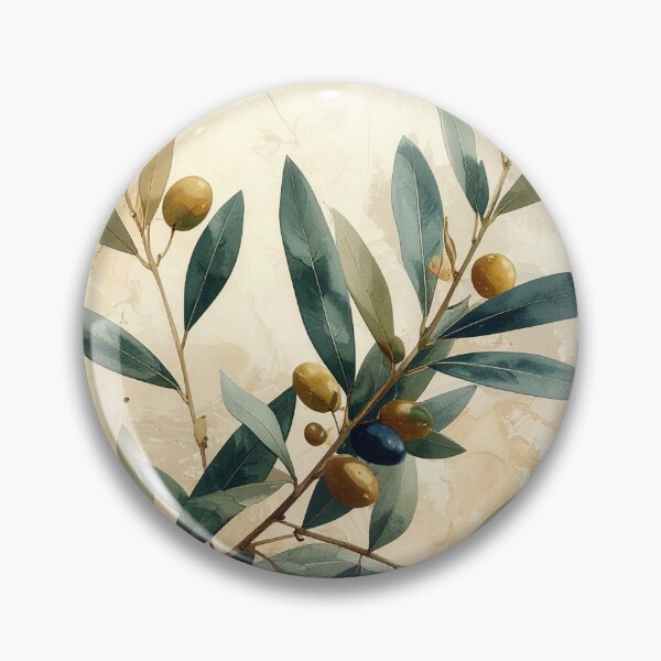 Item preview, Vintage Olive Branch Watercolor Botanical Art designed and sold by Kavin786.
