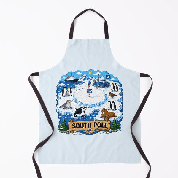 Item preview, South Pole Antarctica Polar Wildlife Scenic Map designed and sold by Myra365Art.