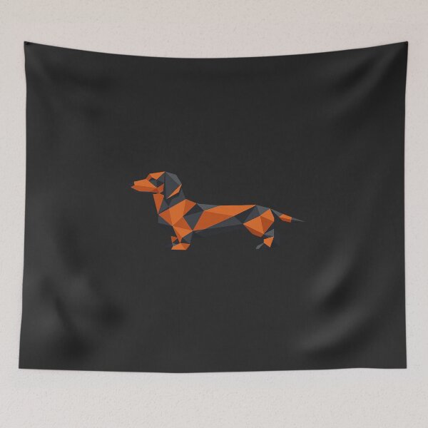 Item preview, Geometric Origami Dachshund Minimalist Dog Art designed and sold by tineldesign.