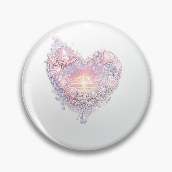 Item preview, Pearl Shell Heart Sunset Y2K Tropical Ocean Aesthetic designed and sold by y2ktropical.