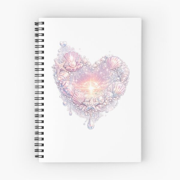 Item preview, Pearl Shell Heart Sunset Y2K Tropical Ocean Aesthetic designed and sold by y2ktropical.