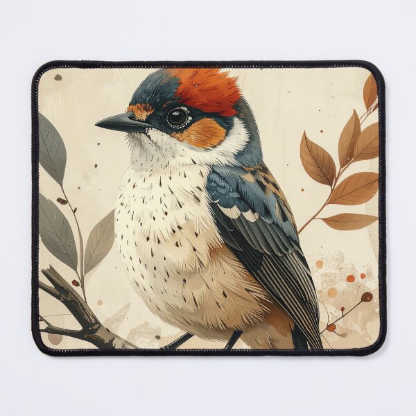 Item preview, Vintage Bird on Branch Illustration - Nature Wall Art designed and sold by Kavin786.