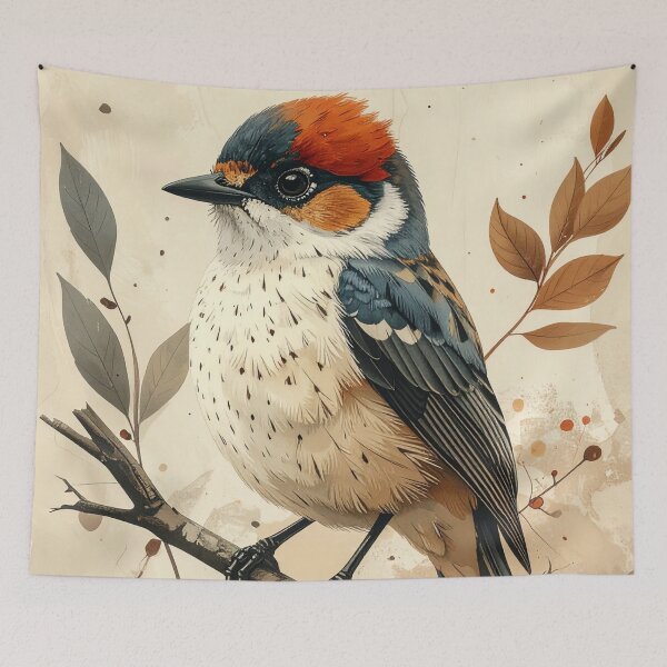 Item preview, Vintage Bird on Branch Illustration - Nature Wall Art designed and sold by Kavin786.