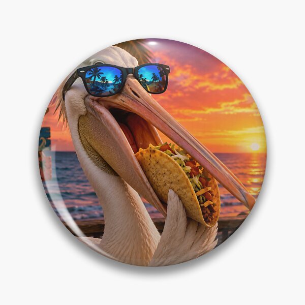 Item preview, Pelican Taco Sunset Beach Funny Tropical Bird Art designed and sold by Littermin.