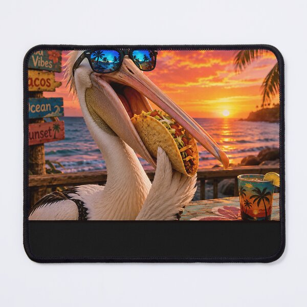 Item preview, Pelican Taco Sunset Beach Funny Tropical Bird Art designed and sold by Littermin.