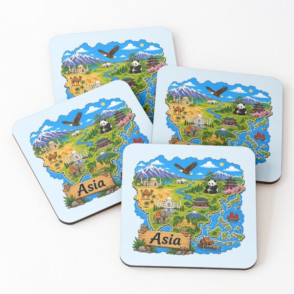 Item preview, Asia Scenic Map designed and sold by Myra365Art.