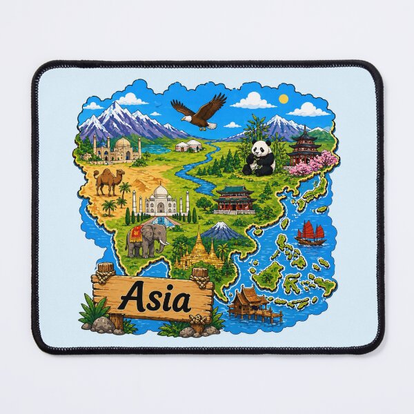 Item preview, Asia Scenic Map designed and sold by Myra365Art.