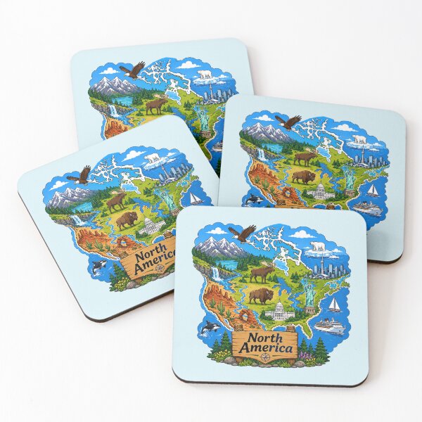 Item preview, North America Scenic Map designed and sold by Myra365Art.