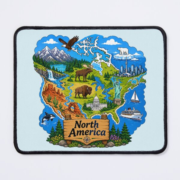 Item preview, North America Scenic Map designed and sold by Myra365Art.