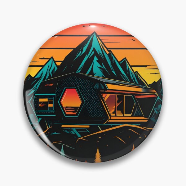 Artikelvorschau, Cyber Outdoor Retro Synthwave Mountain Sunset Art entworfen und verkauft von Kavin786.