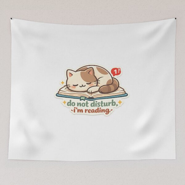 Item preview, Do Not Disturb I'm Reading Cute Cat Book Lover Design designed and sold by Naviora.