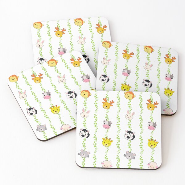 Item preview, Cute Kawaii Jungle Animals Safari Seamless Pattern Design designed and sold by NadDot.