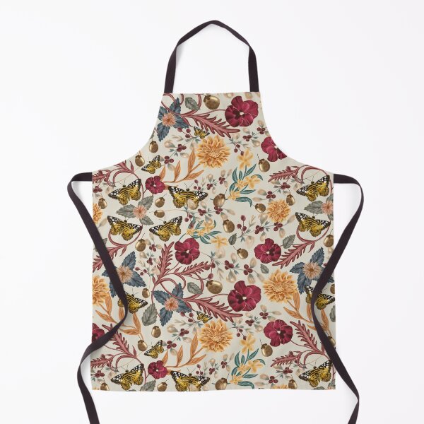 Item preview, Vintage Botanical Chintz with Butterflies and Dahlias designed and sold by FeeArtDesign.
