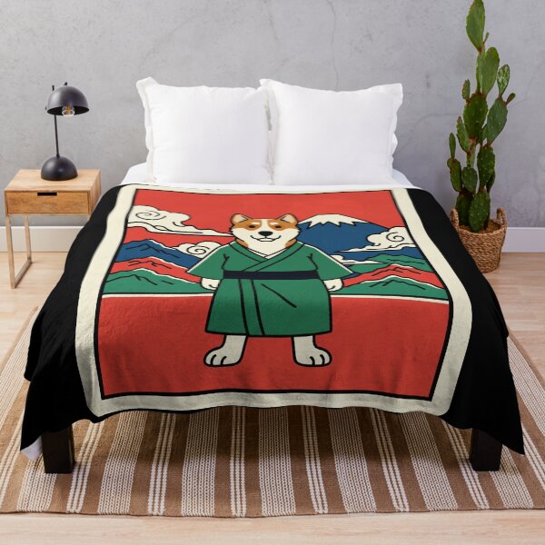 Item preview, Shiba Inu Samurai Japanese Landscape Retro Anime Style designed and sold by JordynLadukeg65.