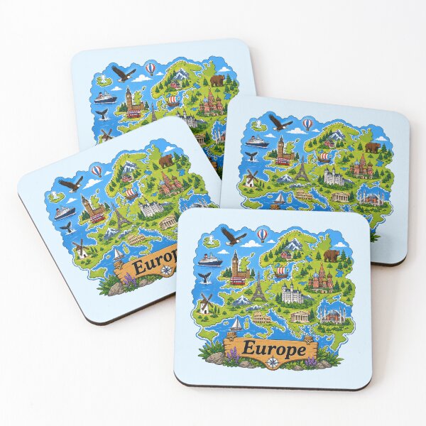 Item preview, Europe Scenic Map designed and sold by Myra365Art.