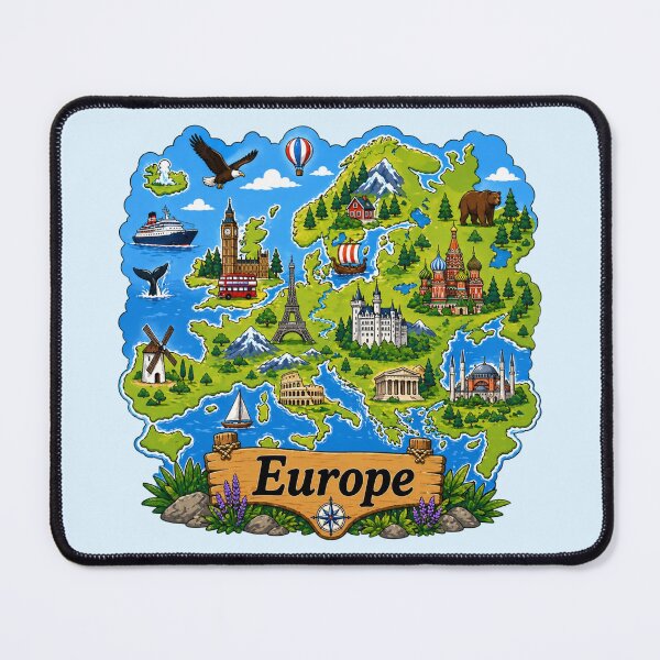 Item preview, Europe Scenic Map designed and sold by Myra365Art.