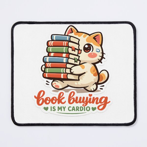 Item preview, Book Buying Is My Cardio Funny Reader Cat Design designed and sold by Naviora.