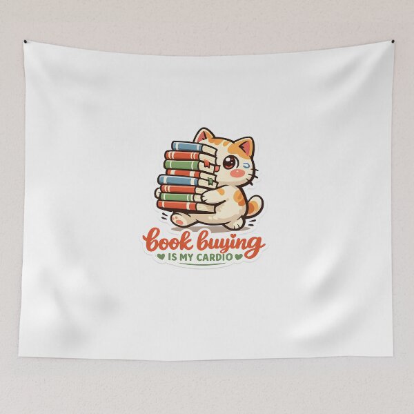 Item preview, Book Buying Is My Cardio Funny Reader Cat Design designed and sold by Naviora.