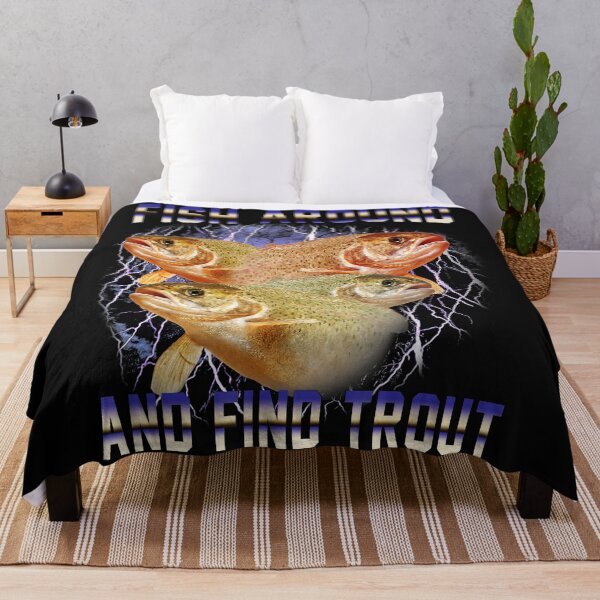 Item preview, Retro Trout Fishing Meme With Chaotic 90s Bootleg Energy designed and sold by Masonixem.