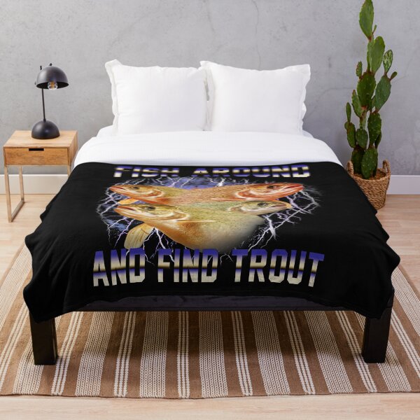 Item preview, Retro Trout Fishing Meme With Chaotic 90s Bootleg Energy designed and sold by Masonixem.