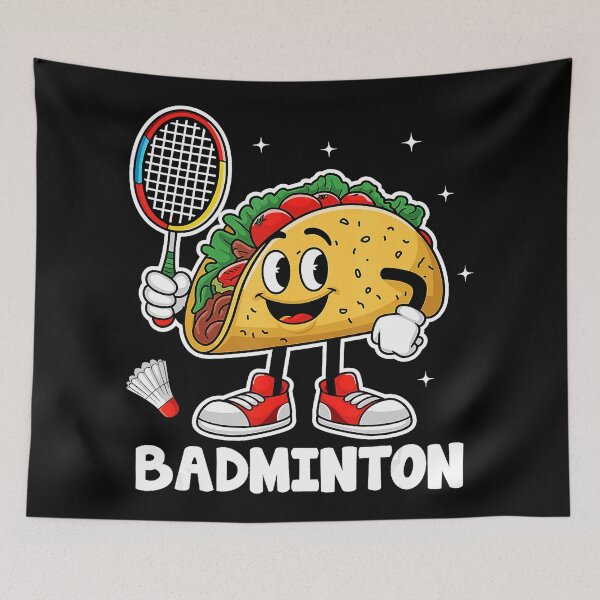 Item preview, Funny Taco Playing Badminton Retro Cinco De Mayo Sports designed and sold by allistermariam.