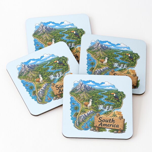 Item preview, South America Scenic Map designed and sold by Myra365Art.