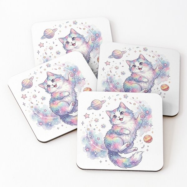 Item preview, Pastel Galaxy Cat Mahina, Floating in Space designed and sold by LaniDigitalNook.