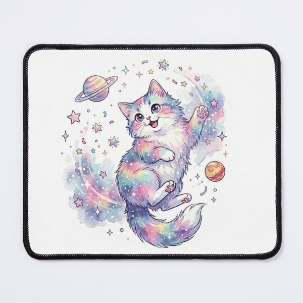 Item preview, Pastel Galaxy Cat Mahina, Floating in Space designed and sold by LaniDigitalNook.